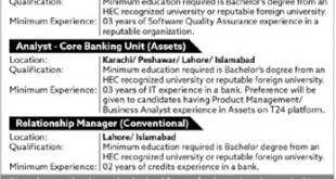 The Bank Of Khyber Job Vacancies